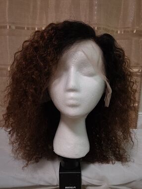 Natural Curly Lace Front & Back Wig - Multi Color Brown